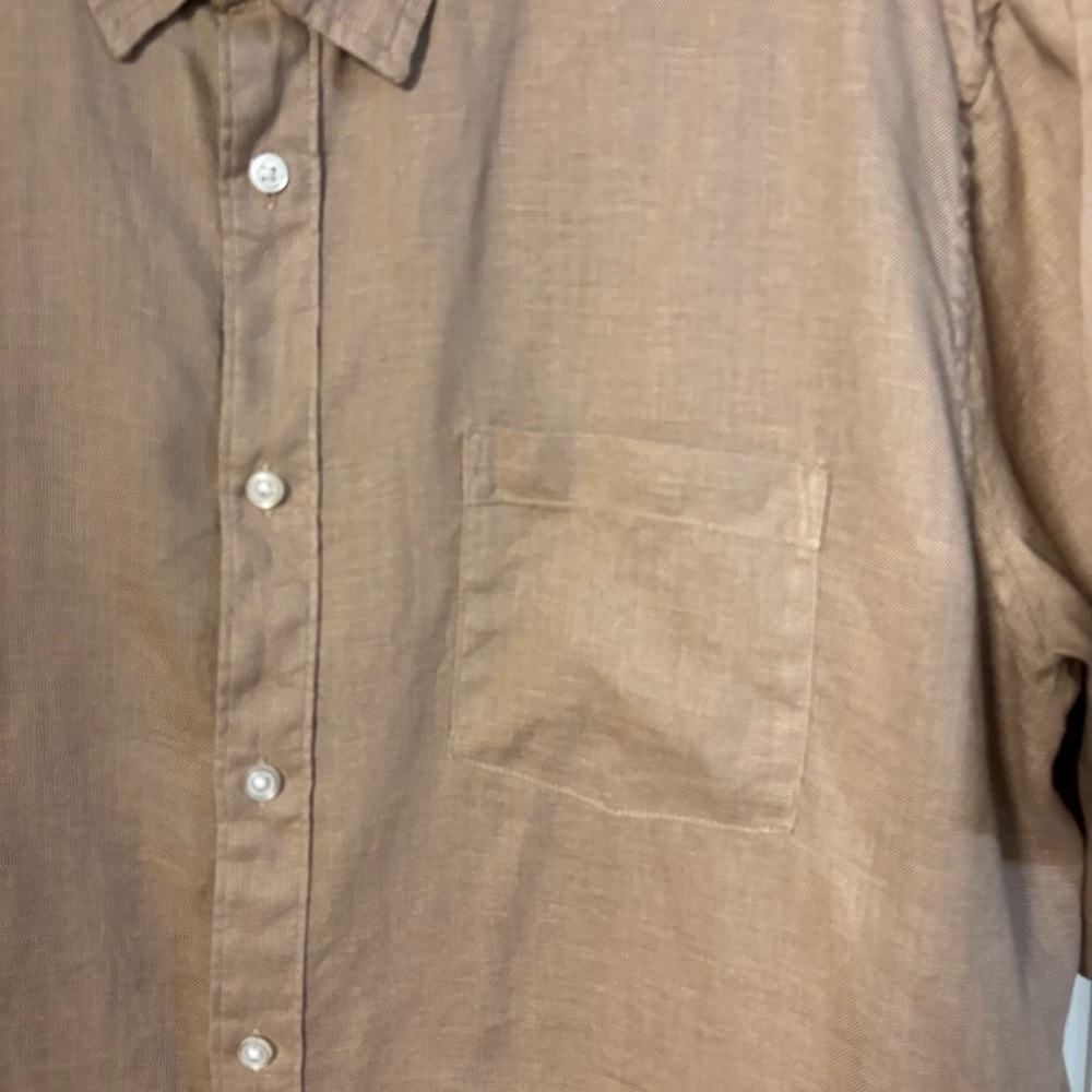 Panama Jack 100% Linen Tan Casual Button Down Shirt, Size 2XL - Picture 2 of 6